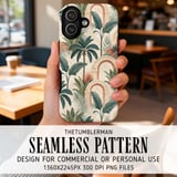 Tropical Palm Trees Digital Pattern Bundle, Jungle Leaves Digital Paper, Seamless Palm Pattern, Summer Print, Digital Design, Etsy Printable thumbnail 6