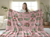 Pink Cozy X-Mas Reader Arctic Fleece Blanket thumbnail 2