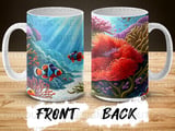 Vibrant Ocean Clownfish Mug Sublimation Wrap Digital Download, Under the Sea Coral Reef 11oz 15oz Design thumbnail 9