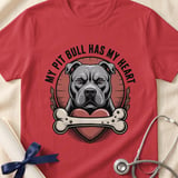 My Pit Bull Has My Heart Tee | Pit Bull Lover Shirt | Pittie Mom Gift | Dog Lover Apparel thumbnail 2