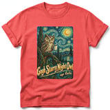 Gogh Starry Night Owl ~ Comfort Colors Premium Tee thumbnail 3