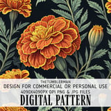Marigold Tumbler Design, Floral Digital Papers, Watercolor Flower Backgrounds, Printable Tumbler Png, Digital Scrapbooking Paper thumbnail 13