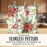 Poinsettia Tumbler, Watercolor Flower Digital Papers, Floral Junk Journal, Christmas Digital Paper, Printable Poinsettia Tumbler PNG thumbnail 2