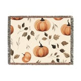 Pumpkin Blanket, Pumpkin Pillow, Fall Decor, Autumn Leaves, Thanksgiving Decor, Watercolor Pumpkins, Seasonal Throw Blanket, Accent Pillow thumbnail 6
