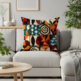 Abstract Geometric Pattern Velveteen Blanket, Woven Blanket, Throw Pillows - Modern Mid-Century Home Decor Gift thumbnail 14