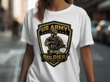 US Army Soldier T-Shirt | Military Veteran Gift | Patriotic Apparel | Ready Reliable Resilient Army Strong Tee for Heroes & Families thumbnail 8