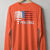 Pickleball Sport-Tek Long Sleeve Tee, PICKLEBALL Patriotic American Flag, UV Protection Sun Shield Shirt thumbnail 4