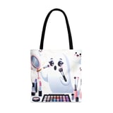Halloween Tote Bag, Ghost Tote Bag, Cute Spooky Season, Makeup Ghost Design, Halloween Party Favor, Trick or Treat Bag, Gift for Halloween thumbnail 4