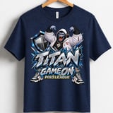 Gorilla Gaming T-Shirt for Kids, Titan Game On Youth Gamer Tee, Blue Silver Gorilla Graphic Shirt, Pixo League thumbnail 3