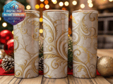 20 oz Skinny Tumbler Wrap, Marble and Gold Swirls Design, Sublimation, Straight and Tapered Wrap png, Digital Download, Elegant Tumbler thumbnail 2