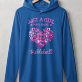 Pickleball Sport-Tek Performance Hood, Just A Girl Who Loves Pickleball, Lightweight Performance Hoodie thumbnail 3