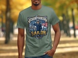 Proud US Navy Sailor T-Shirt for Military Veterans & Family | Patriotic American Flag & Ship Design Tee | Navy Appreciation Gift thumbnail 2