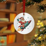 Retro Rocket Santa Ornament thumbnail 2