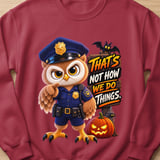Officer Hoot the Owl Halloween Sweatshirt thumbnail 5