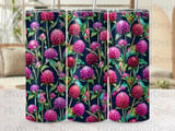 Gomphrena Floral 20oz Tumbler Sublimation PNG | Seamless Globe Amaranth Digital Design + Car Coasters | Vibrant Watercolor Pattern thumbnail 5
