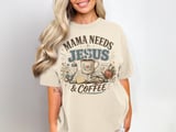 Mama Needs Jesus & Coffee Digital Design Other, Christian Mom Life Sublimation, Vintage Faith Based Gift for Her thumbnail 1