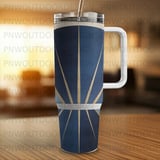 Distressed Sun Rays Digital, 40oz Tumbler Sublimation Wrap, Seamless Tapered Design, Blue and Gold Digital Download thumbnail 4