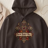 Faith Family Fall Sweatshirt, Christian Autumn Hoodie, Vintage Fall Cross Crewneck, Thanksgiving Tote Bag, Religious Gift for Women thumbnail 15