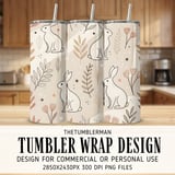 Digital Bunny Pattern, Seamless Rabbit Design, Floral Print, Digital Paper, Digital Bundle, Pastel Colors, Nursery Decor, Easter Theme thumbnail 2