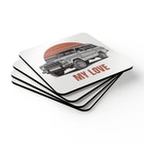 Grand Wagoneer 'My Love' Corkwood Coaster Set, The Waggy, Car Lover Gift, Petralla Shop thumbnail 2