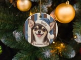 Chihuahua Christmas Ornament 2026, Cute Dog Holiday Tree Decor, Custom Pet Keepsake Bauble, Dog Mom Gift, Festive Santa Hat Puppy Decor thumbnail 3