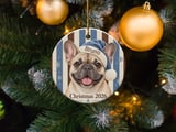 French Bulldog Christmas Ornament 2026, Cute Frenchie Santa Hat Tree Decor, Dog Lover Holiday Keepsake, Pet Mom Stocking Stuffer Gift thumbnail 3