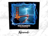 San Francisco Golden Gate Bridge Lightning 20oz Tumbler Wrap Sublimation Design, Full Wrap Seamless Tumbler thumbnail 5
