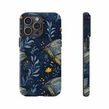 Floral Book iPhone Case: Navy Botanical, Stylish Protective, Slim Profile thumbnail 3