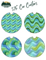 40oz Tumbler Sublimation, Wave Design, Seamless Tapered, Digital Download, Distressed Texture, Blue and Green Digital Paper, Tumbler Wrap thumbnail 7