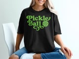 Pickleball Comfort Colors Shirt, Pickle Ball Retro Groovy Style, Vintage Graphic Tee for Players thumbnail 1