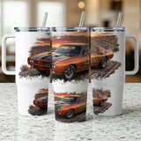 40oz Tumbler Wrap Pontiac GTO Sublimation Design, Classic Muscle Car Digital Download, Route 66 Desert Road Trip Tumbler PNG Gift thumbnail 5