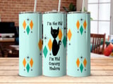 Retro Cat Mid Century Modern Design TShirt, Mid Century Modern Cat Tumbler, Vintage Style Cat Lover Gift, Retro Geometric Pattern thumbnail 6