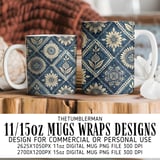 Bohemian Indigo Pattern Digital Size Bundle Png thumbnail 4