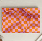 Pink Orange Checkered Laptop Case thumbnail 1