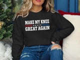 Make My Knee Great Again Surgery Recovery Standard T-Shirts With Red Blue Patriotic Stripes thumbnail 8