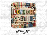 Love One Another Tumbler Wrap Digital Design, Scrapbook Collage PNG, Inspirational Rustic 20oz Sublimation Seamless Faith Quote thumbnail 8