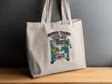 Bookish Teacher Library Cart Tote Bag thumbnail 2