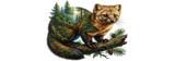 American Marten 40oz Tumbler Wrap Design | Forest Animal Sublimation PNG | Naturecore Digital Download for Tumbler Makers thumbnail 14