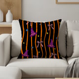 Witch Hat Velveteen Blanket - Spooky Cute Halloween Throw Pillow, Whimsical Orange & Black Stripe Witchy Home Decor Gift thumbnail 20