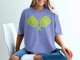 Pickleball Comfort Colors Shirt, Crossed Paddles Ball Mosaic Art, Vintage Graphic Tee thumbnail 8