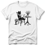 Cozy Bookish Cat Tee thumbnail 1