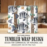 Digital Fish Pattern, Fish and Crab Design, Digital Bundle, Seafood Pattern, Beach Pattern, Ocean Animal Art, Sea Life, Digital Download thumbnail 2