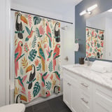 Tropical Canopy Bird Shower Curtain thumbnail 3