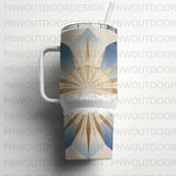 Abstract Sunrise Digital Download, 40oz Tumbler Sublimation, Distressed Seamless Tapered Wrap, Art Deco Design, Printable Image thumbnail 4