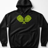 Pickleball Gildan Fleece Hoodie, Crossed Neon Pickleballs Paddle Graphic, Court Pullover thumbnail 1
