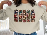 Vintage Black Santa Christmas Brushstroke African American Santa Sublimation Design, Nostalgic Holiday  thumbnail 2