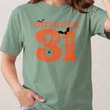 October 31st Halloween T-Shirt, Spooky Season Tee, Vintage Grunge Bats & Spider Web, Cute Fall Witchy Shirt thumbnail 3
