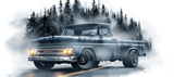40oz Tumbler Wrap GMC Truck Vintage Sublimation Design, Classic Pickup Forest PNG Digital Download for Men, Misty Mountain Auto Lover Gift thumbnail 13