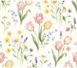 Digital Floral Pattern, Watercolor Flowers, Tulips, Daisies, Lavender, Forget Me Nots, Spring Flower Design, Digital Bundle Pattern thumbnail 8