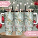 Turquoise Gold Marble Tumbler Design, Digital Paper Pack, Scrapbooking Paper, Floral Backgrounds, Sublimation Tumbler Png Digital thumbnail 8